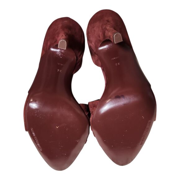Alexander Wang Women’s Burgundy Draped Suede Peep Toe High Heel EU 39 (US9) - Picture 6 of 8